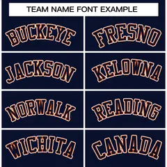 Navy Navy-Orange Raglan Varsity Full-Snap Letterman Jacket 5