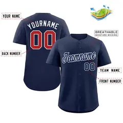 Navy Navy-White Classic Authentic Baseball Jersey 2