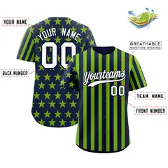 Navy Neon Green American Flag Graffiti Baseball Jersey 2