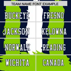 Navy Neon Green and White Graffiti Flag Football Jersey 3