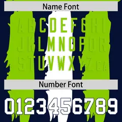 Navy Neon Green and White Graffiti Flag Football Jersey 4