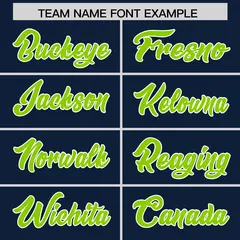 Navy Neon Green and White Side Stripe Football Jersey 3