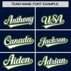 Navy Neon Green Color Block Authentic Baseball Jersey 3