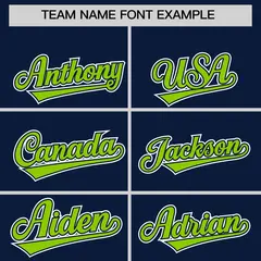 Navy Neon Green Color Block Authentic Baseball Jersey 3