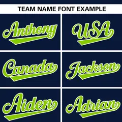 Navy Neon Green Flame Graffiti Authentic Baseball Jersey 3