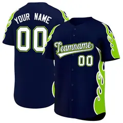 Navy Neon Green Flame Outline Side Pattern Basketball Jersey 1