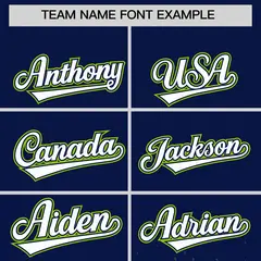 Navy Neon Green Floral Gradient Full Button Baseball Jersey 3