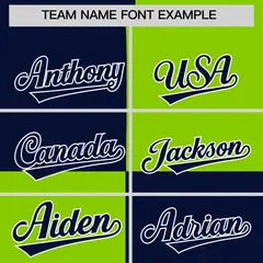 Navy Neon Green Four Squares Color Block Varsity Letterman Jacket Hoodie 5
