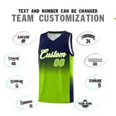 Navy Neon Green Gradient Basketball Jersey Sports Uniform 4