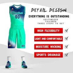 Navy Neon Green Gradient Basketball Jersey 2