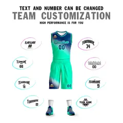 Navy Neon Green Gradient Basketball Jersey 4