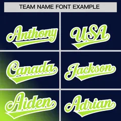 Navy Neon Green Gradient Diagonal Stripe Baseball Jersey 3