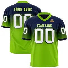 Navy Neon Green Gradient Fashion Football Jersey