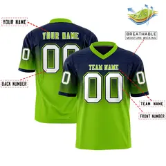 Navy Neon Green Gradient Fashion Football Jersey 2