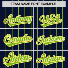 Navy Neon Green Gradient Stripe Sleeves Baseball Jersey 3
