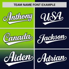 Navy Neon Green Half Gradient Authentic Baseball Jersey 3