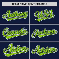 Navy Neon Green Half Stripe Authentic Baseball Jersey 3