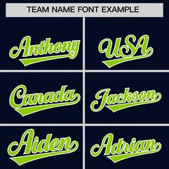 Navy Neon Green Leopard Graffiti Side Design Baseball Jersey 3