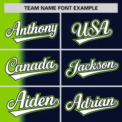 Navy Neon Green Pinstripe Gradient Baseball Jersey 3