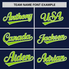 Navy Neon Green Raglan Sleeve Authentic Baseball Jersey 3
