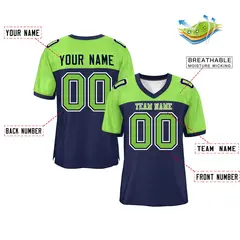 Navy-Neon Green Raglan Sleeves Authentic Football Jersey 2
