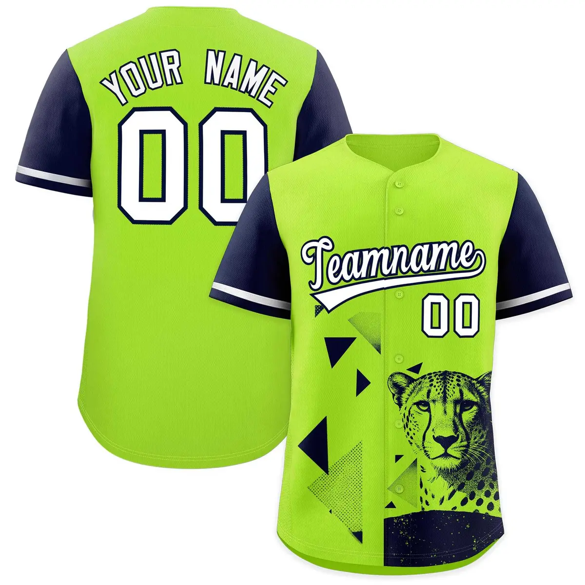 Navy Neon Green Raptor Series Raglan Baseball Jersey
