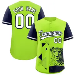 Navy Neon Green Raptor Series Raglan Baseball Jersey