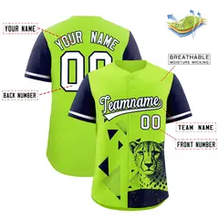 Navy Neon Green Raptor Series Raglan Baseball Jersey 2