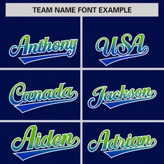 Navy Neon Green-Royal Gradient Varsity Full-Snap Raglan Baseball Jacket 3