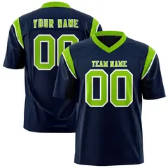 Navy Neon Green Shoulder Cut Two-Tone Flag Football Jersey 1