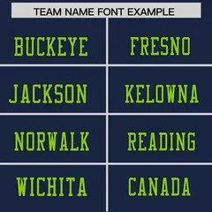 Navy Neon Green Shoulder Star Pattern Flag Football Jersey 3