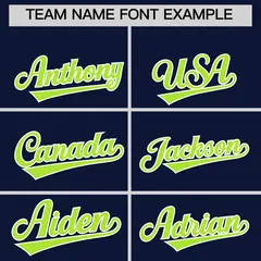 Navy Neon Green Side Camo Baseball Jersey 3