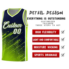 Navy Neon Green Splash Basketball Uniforms for Training 2