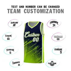 Navy Neon Green Splash Basketball Uniforms for Training 4