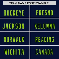 Navy Neon Green Square Neckline Football Jersey 3