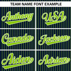 Navy Neon Green Stripe Authentic Pullover Baseball Jersey 3
