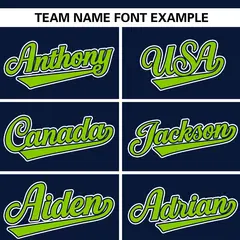 Navy Neon Green Stripe Raglan Authentic Baseball Jersey 3