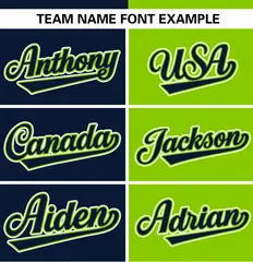 Navy Neon Green Stripe-Solid Combo Authentic Baseball Jersey 3