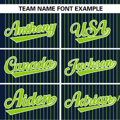 Navy Neon Green Stripe Two-Button Softball Jersey 4