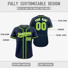 Navy Neon Green Striped Reversible Baseball Jersey Game Day 3