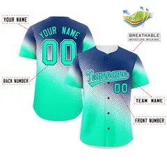 Navy Neon Green Tiny Spot Gradient Authentic Baseball Jersey 2