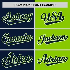 Navy Neon Green Two Tone Striped Authentic Baseball Jersey 3