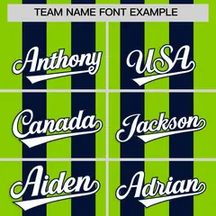 Navy Neon Green Vertical Stripes Performance Polo Shirt 3