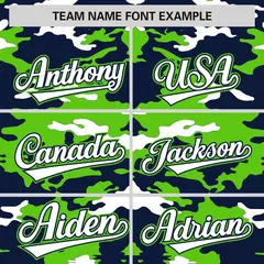Navy Neon Green-White Camo Authentic Baseball Jersey 3