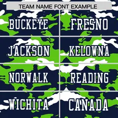 Navy Neon Green-White Camo Authentic Football Jersey 3