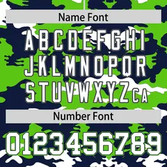 Navy Neon Green-White Camo Authentic Football Jersey 4