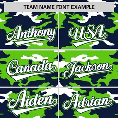 Navy Neon Green-White Camo Varsity Letterman Jacket 3