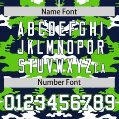 Navy Neon Green-White Camo Varsity Letterman Jacket 4