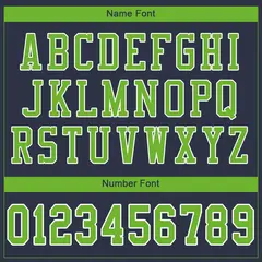 Navy Neon Green-White Classic Mesh Authentic Football Jersey 3