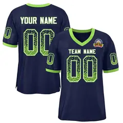 Navy Neon Green-White Drift Mesh Football Jersey 1